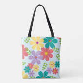 Tote Bag Motif de Fleur vive moderne Monogramme (Dos)