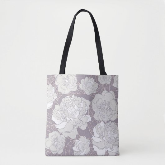 Tote Bag Motif de fleurs (Devant)