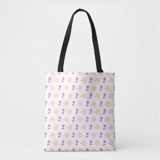Tote Bag Motif de fleurs à main vif (Devant)