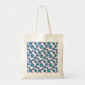 Tote Bag Motif de fleurs bleu violet (Devant)