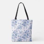 Tote Bag Motif de fleurs bleues (Dos)