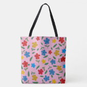 TOTE BAG MOTIF DE FLEURS COLORÉ STYLÉ (Devant)