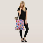 TOTE BAG MOTIF DE FLEURS COLORÉ STYLÉ (Sur le modèle)