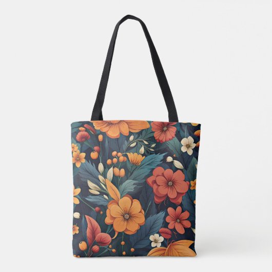 Tote Bag Motif de fleurs colorées (Dos)