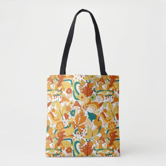 Tote Bag Motif de fleurs de champignons Super rétro (Devant)