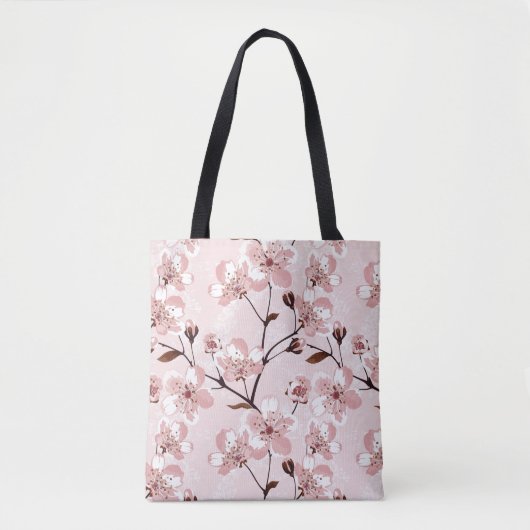 Tote Bag Motif de fleurs de fleurs de cerisier (Devant)