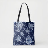 Tote Bag Motif de fleurs de neige d'hiver (Devant)