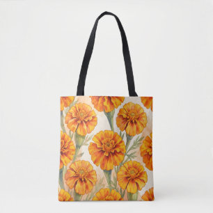 Tote Bag Motif de fleurs de souci orange