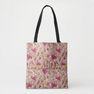 Tote Bag Motif de fleurs en patchwork pastel chic