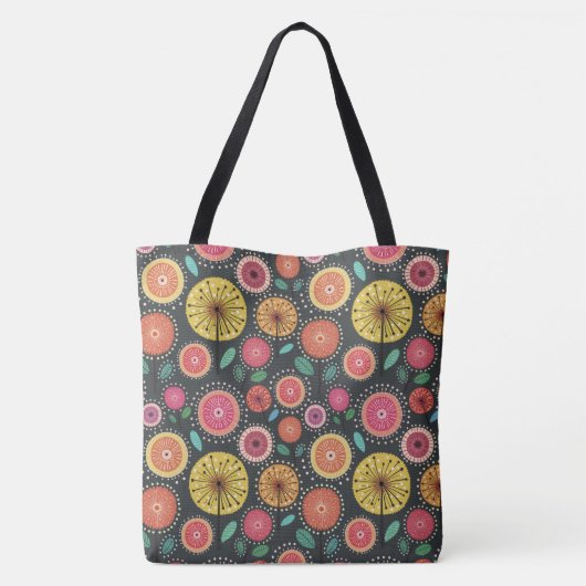 Tote Bag Motif de fleurs folkloriques Boho Scandi (Dos)