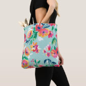 Tote Bag Motif de fleurs peint (De près)
