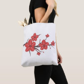 Tote Bag Motif de fleurs rouges cerises ! (De près)