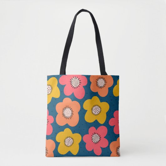 Tote Bag Motif de fleurs sans couture. Flores audacieuses s (Devant)