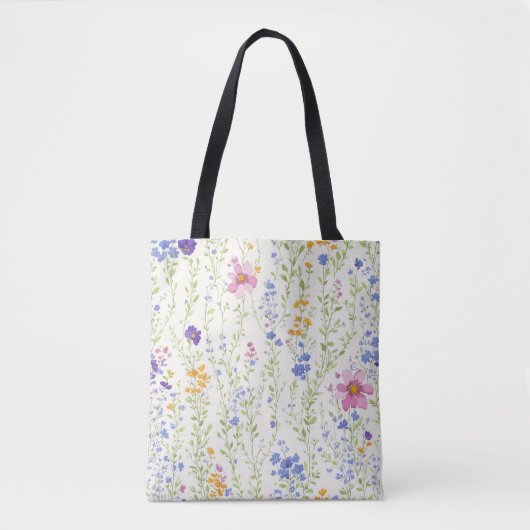 Tote Bag Motif de fleurs sauvages (Devant)
