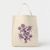Tote Bag motif de fleurs violettes (Devant)