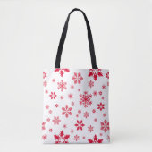 Tote Bag Motif de flocon de neige, Flammes de neige rouges, (Devant)