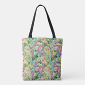Tote Bag Motif de floraison exotique de cactus d'aquarelle (Dos)