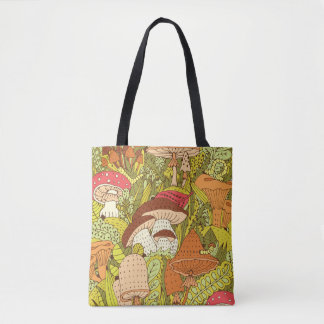 Tote Bag Motif de forêt dessiné à la main avec différents t