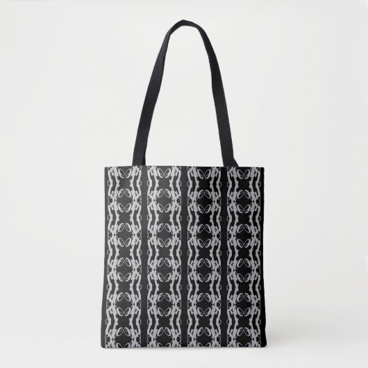 Tote Bag Motif de forme noir et gris chic (Devant)