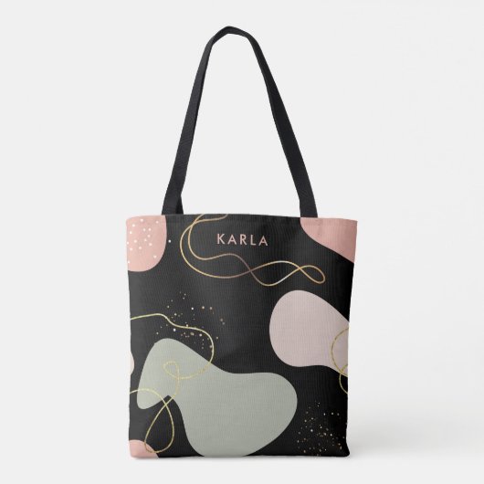 Tote Bag Motif de formes organiques géométriques Boho Abstr (Dos)