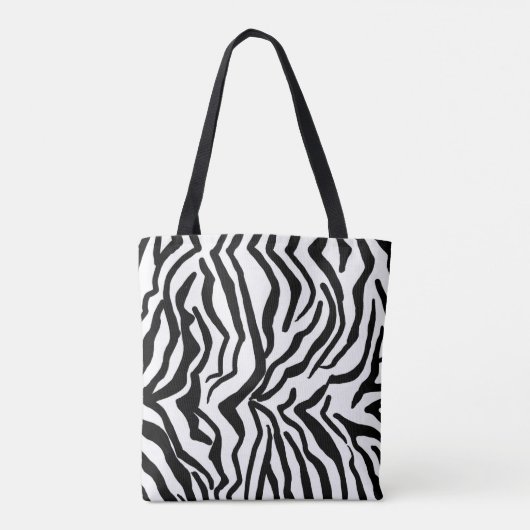 Tote Bag Motif de fourrure noir et blanc Zebra (Dos)