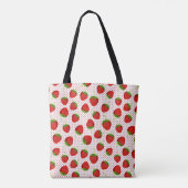 Tote Bag Motif de fraises et de points rouges (Dos)
