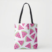 Tote Bag Motif de fruit pastèque monogramme (Devant)