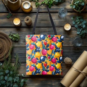 Tote Bag Motif de fruits chauds – Citron et baie audacieux