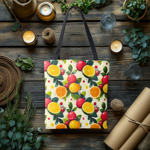 Tote Bag Motif de fruits d'agrumes frais - Botanique lumine