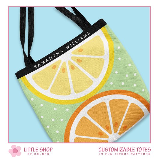 Tote Bag Motif de fruits d'agrumes personnalisable