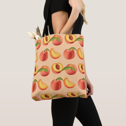 Tote Bag Motif de fruits de pêche (De près)
