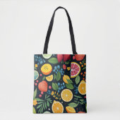 Tote Bag Motif de fruits frais coloré (Devant)