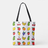 Tote Bag Motif de fruits mélangés colorés (Dos)