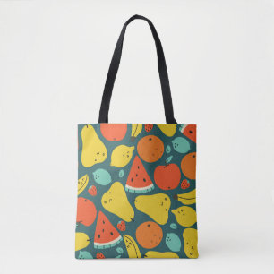 Tote Bag Motif de fruits tropicaux tiré à la main