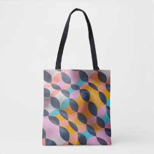 Tote Bag Motif de géométrie pétale 3D dynamique en couleurs
