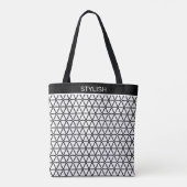 Tote Bag Motif de géométrie sacrée élégant en noir et blanc (Dos)