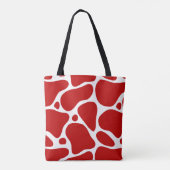 Tote Bag Motif de girafe abstraite rouge et blanche (Dos)