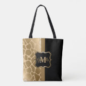 Tote Bag Motif de girafe noire et dorée (Dos)