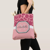 Tote Bag Motif de girafe rose (De près)