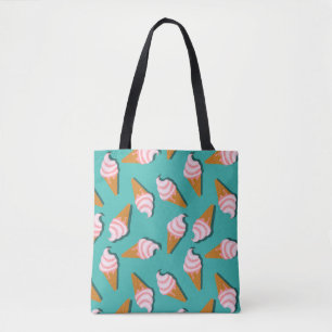 Tote Bag Motif de glace et de yaourt glacé en cônes gaufret