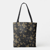 Tote Bag Motif de glam or et papillons noirs (Dos)