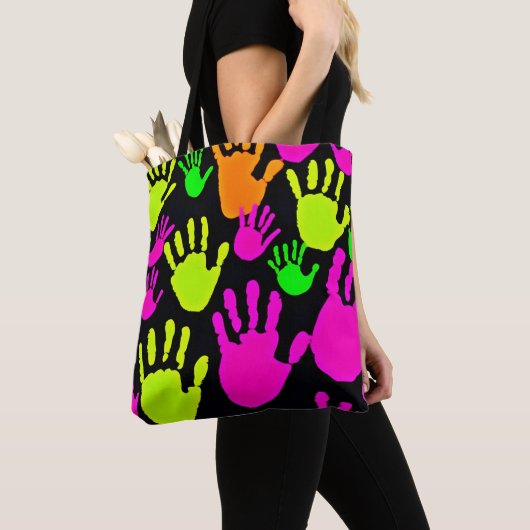 Tote Bag Motif de graffiti néon (De près)