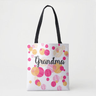 Tote Bag Motif de grand-mère rose tendance