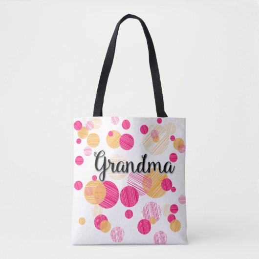 Tote Bag Motif de grand-mère rose tendance (Devant)
