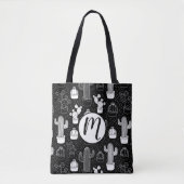 Tote Bag Motif de gribouillis noir et blanc (Devant)