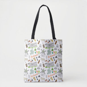 Tote Bag Motif de griffonnage de croquis de l'Irlande