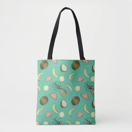 Tote Bag Motif de griffonnage de fruit tropical (Devant)
