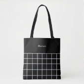 Tote Bag Motif de grille noir blanc (Devant)