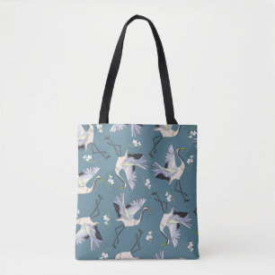Tote Bag Motif de grue, illustration Flying Bird.