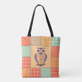 Tote Bag Motif de hibou en patchwork sans couture. arrière (Dos)